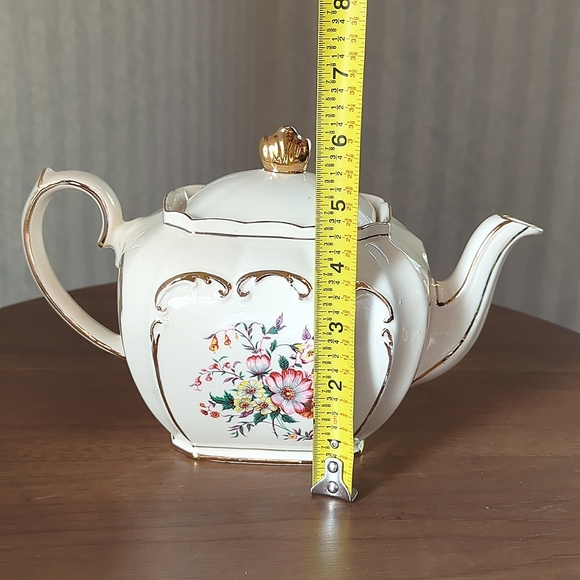 Rare Vintage Sadler England Floral Cube Teapot - Picture 7 of 9